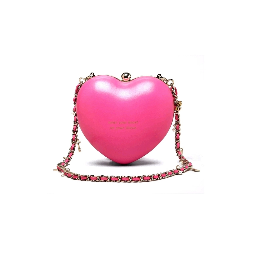 Kate Spade Oh la la Bellini 3D Leather Pearl Chain Heart Bag